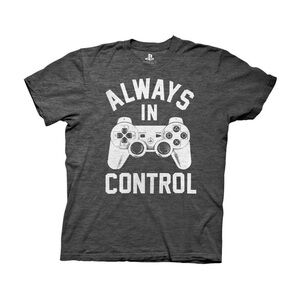 Playstation Always in Control Adult T-Shirt Grey